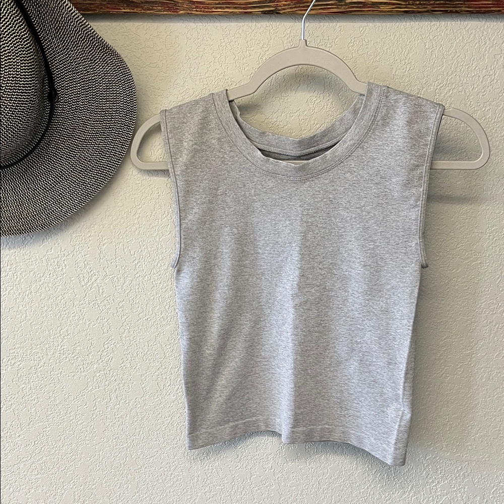 Free People Movement Gray Sleeveless Crop Top